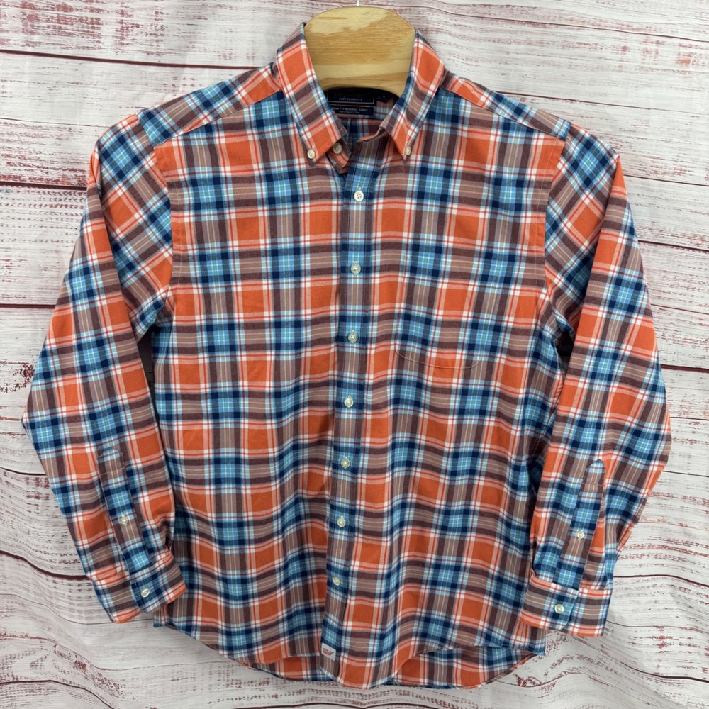 Vineyard Vines Performance Shirt Mens Size Large Slim Fit Murray Plaid Casual